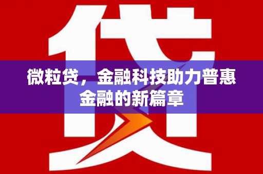 湖南微粒贷，金融科技助力普惠金融的新篇章