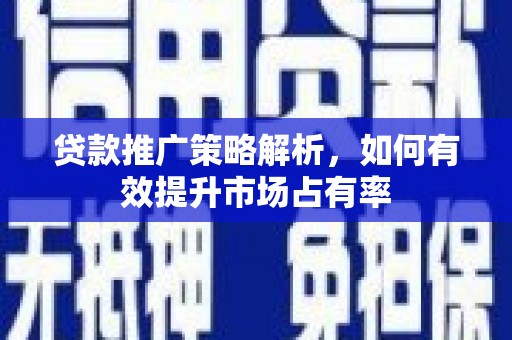 湖南贷款推广策略解析，如何有效提升市场占有率
