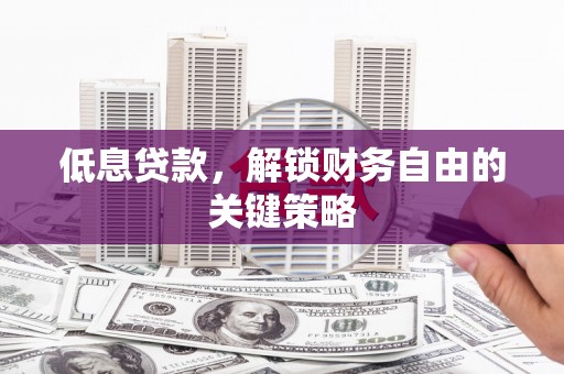 湖南低息贷款，解锁财务自由的关键策略