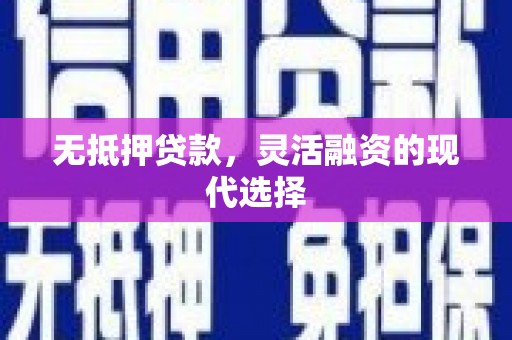 湖南无抵押贷款，灵活融资的现代选择